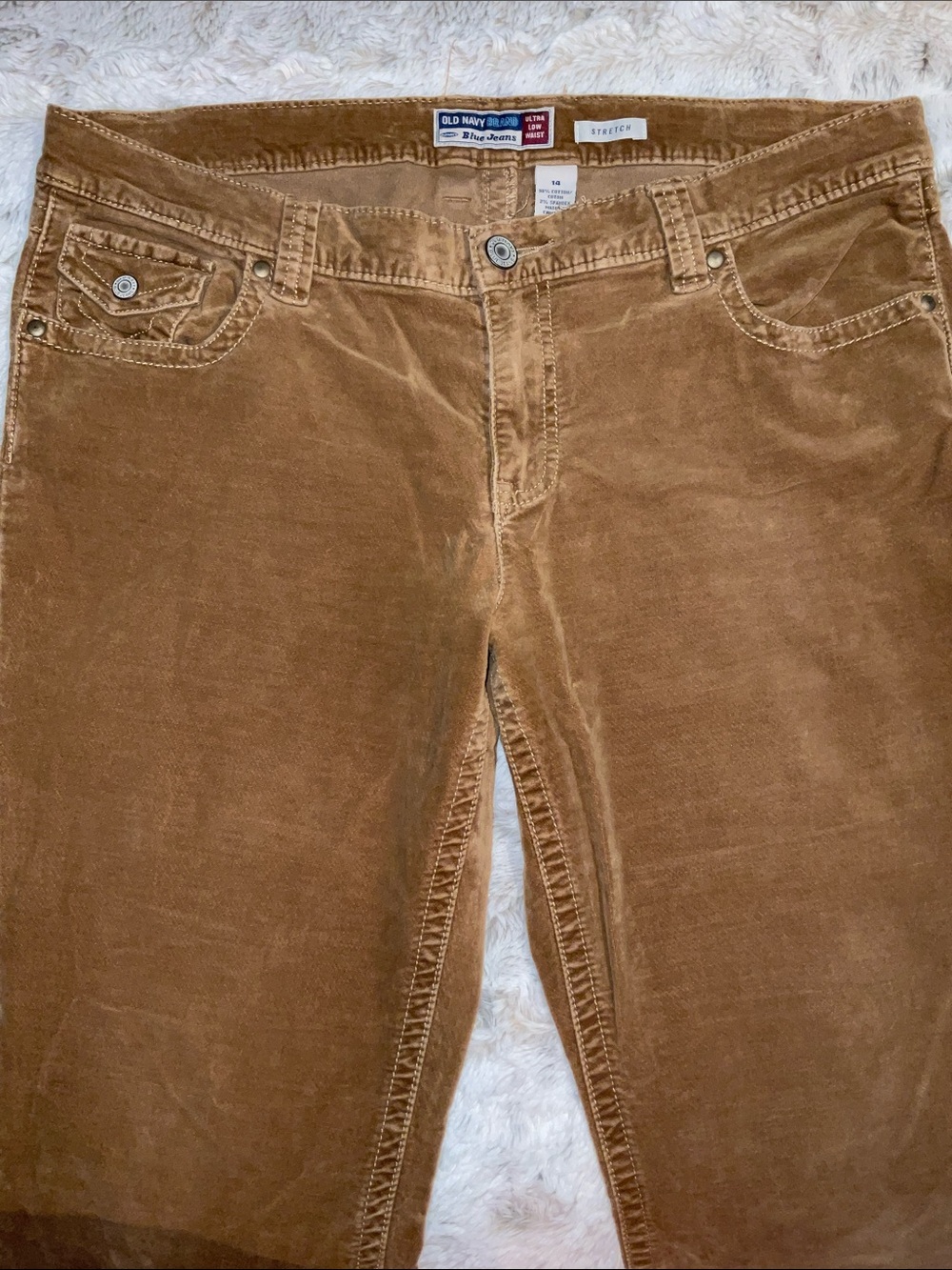 Old Navy Velvet Boot-Flare Pants in Camel Brown